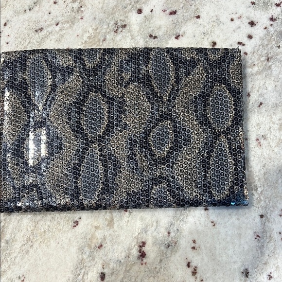 BCBG Max Azria Snake Print Sequin Clutch - Picture 7 of 7